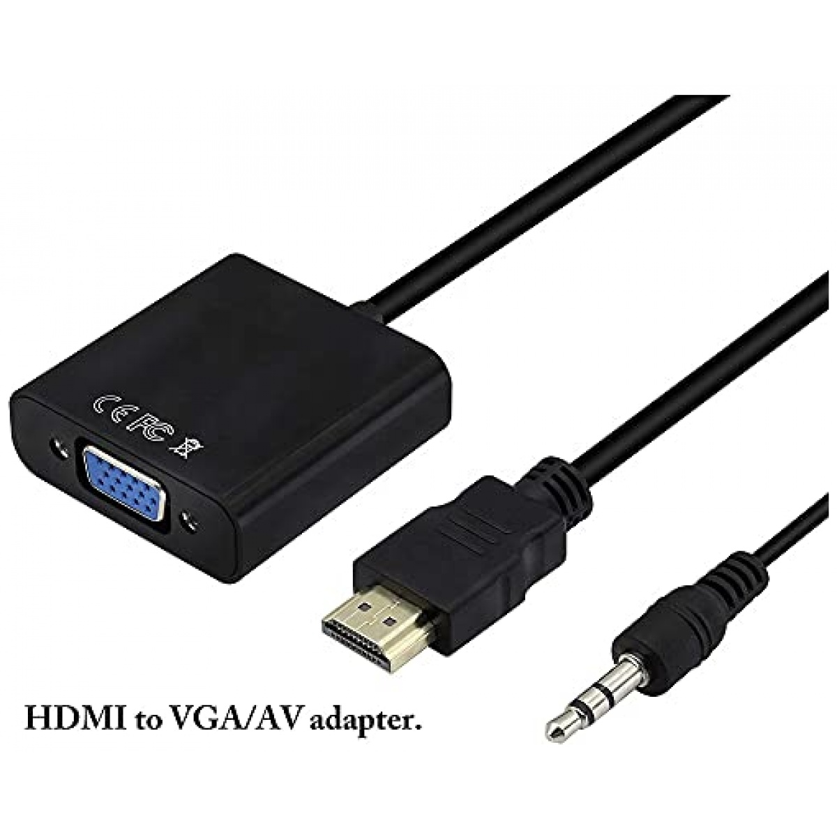 Adapter-vga HDMI - 3.5mm- 1080p HDTV Av-vga To HDMI - Black